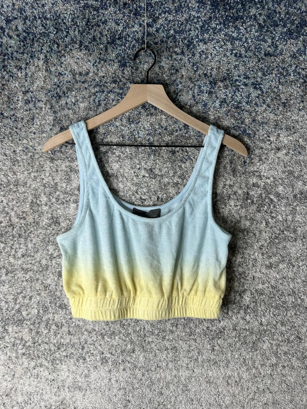 Sunday In Brooklyn Tank Top Womens Medium Multicolor Terry Scoop Neck Cropped